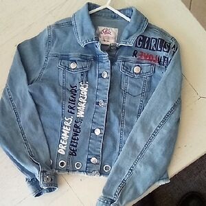 Justice Blue Jean Jacket with Embellishments